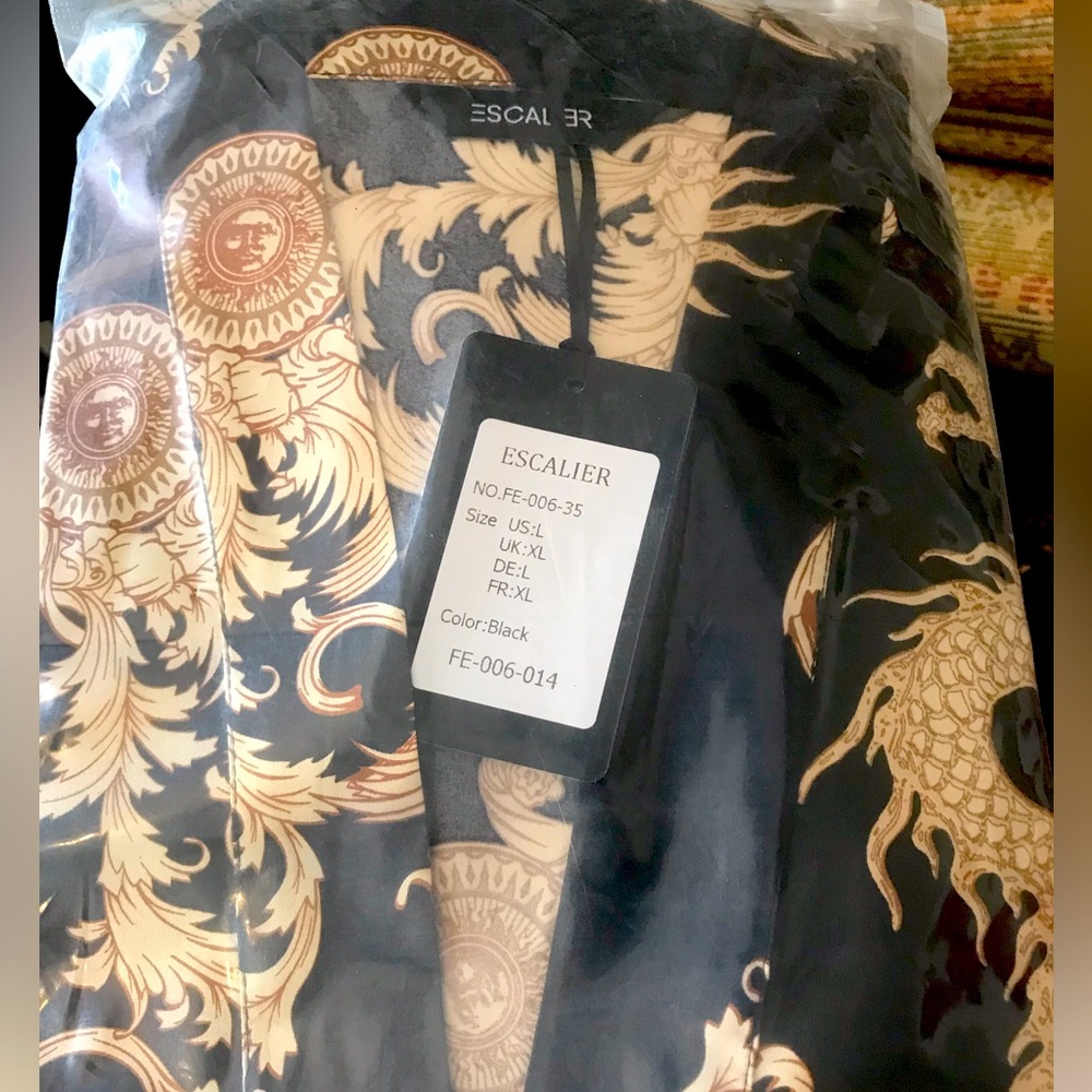 Escalier 3 piece silk pajama set L